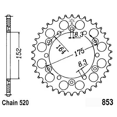 ZĘBATKA TYŁ  JTR853.40 Y RAPTOR 660 rozm.520