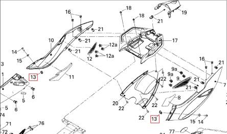 ELEMENT SIEDZENIA BRP - NAKRĘTKA 250100113