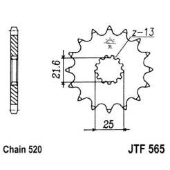 ZĘBATKA PRZÓD JTF565.15 YFZ450 RAPTOR660 rozm.520