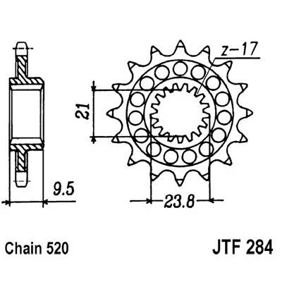 ZĘBATKA PRZÓD JTF284.15 rozm.520 H TRX450 