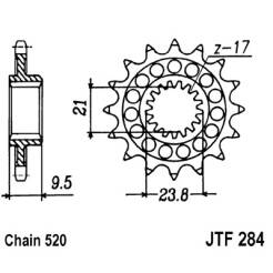 ZĘBATKA PRZÓD JTF284.15 rozm.520 H TRX450 