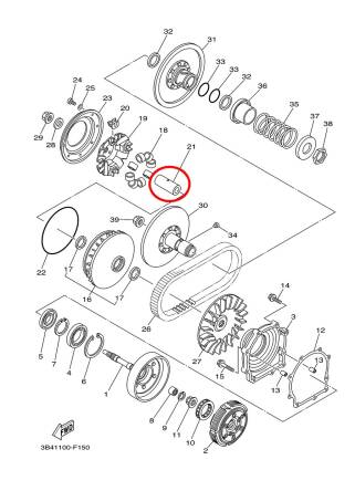 SWORZEŃ SPRZĘGŁA YAMAHA 3B4-17645-00-00 NOWY