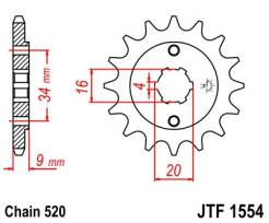 ZĘBATKA PRZÓD JTF1554.14 rozm.520 Y BLASTER