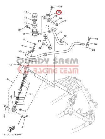 MOCOWANIE ZBIORNICZKA PŁYNU HAMUL YAMAHA 5TG212281