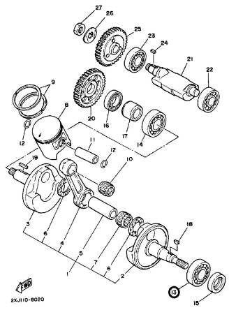 ŁOŻYSKO WAŁU KORBOWGO YAMAHA 93306-20562 NOWY