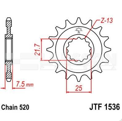 ZĘBATKA PRZÓD  450 JTF1536.14 rozm.520  KFX 450