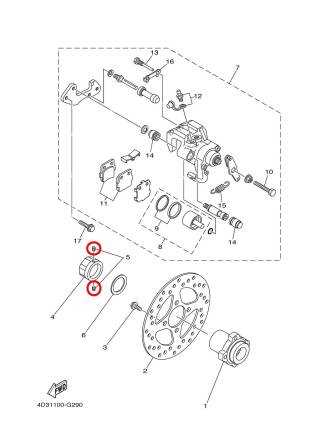 ŚRUBA OSI IMBUS YAMAHA YFZ 450 90113-06055-00