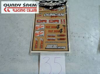 NAKLEJKI DUNCAN RACING POMARAŃCZOWE KPL 28SZT NOWE