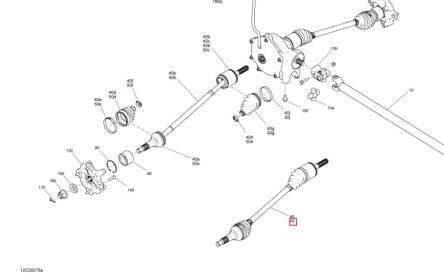 PÓŁOŚ LEWY PRZÓD BRP TRAXTER 705401937