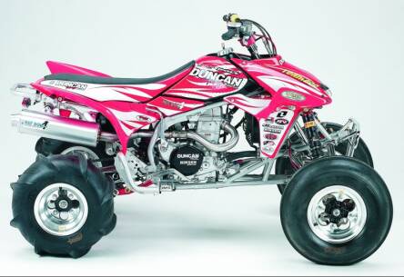 NAKLEJKI + POKROWIEC TRX450R DR/ONE WHITE RED prom