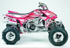 NAKLEJKI + POKROWIEC TRX450R DR/ONE WHITE RED prom