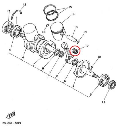 ŁOŻYSKO KORBOWODU YAMAHA  93310-316D6-00 NOWE