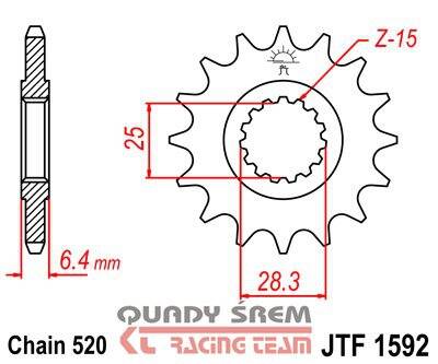 ZĘBATKA PRZÓD JTF1592.1 RAPTOR 700 YFZ450R 09-10