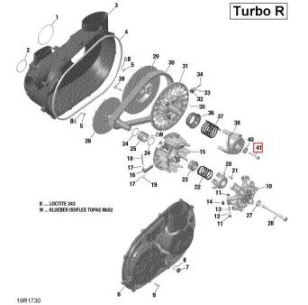 ŚRUBA SPRZĘGŁA MAVERICK X3 BRP 420441990